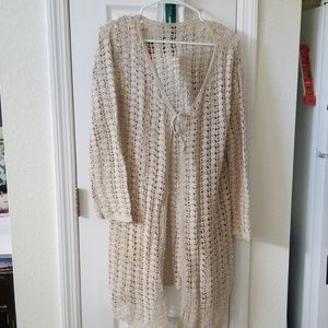 Crocheted long sleeve sweater